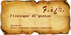 Flikinger Ágoston névjegykártya
